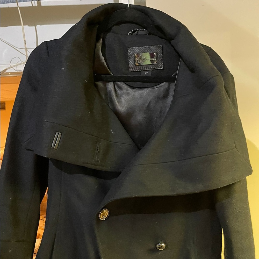 Mackage black military style coat